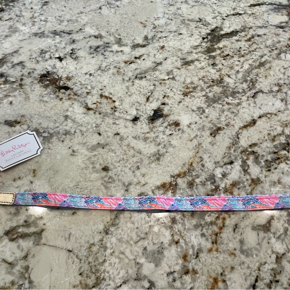 Lilly Pulitzer Pink and Blue Patterned Lanyard NWT